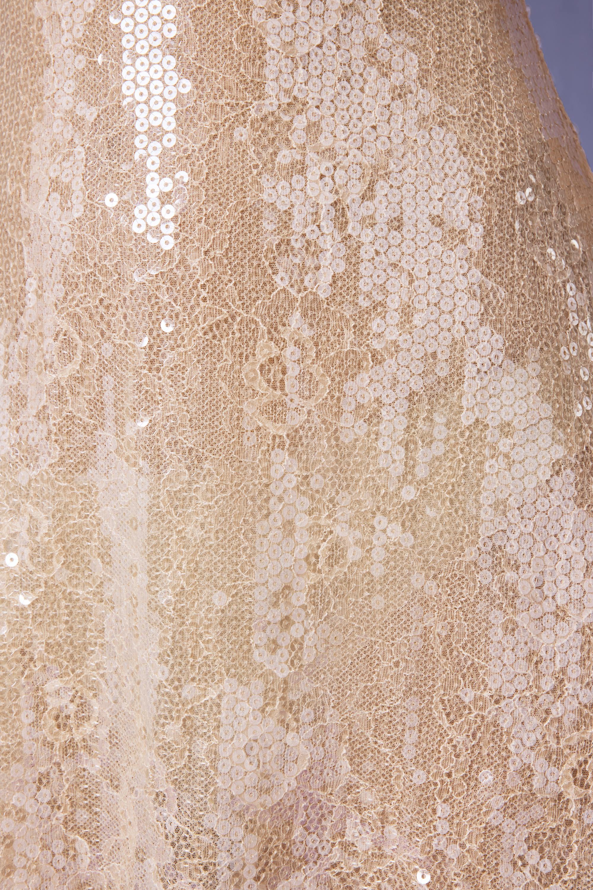 Embellished A-Line Mini Dress in Pale Peach