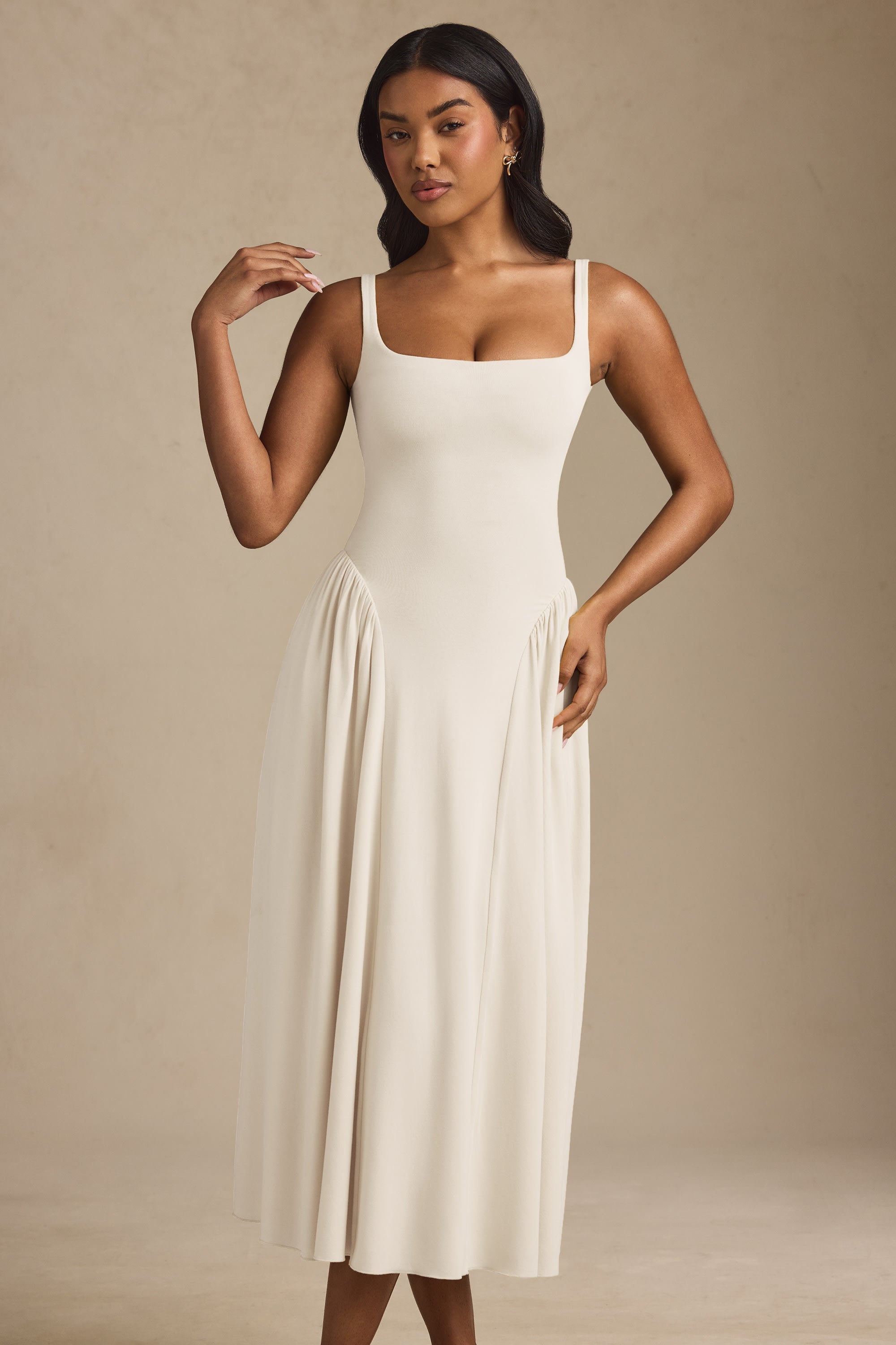 Modal A-Line Midaxi Dress in Ivory