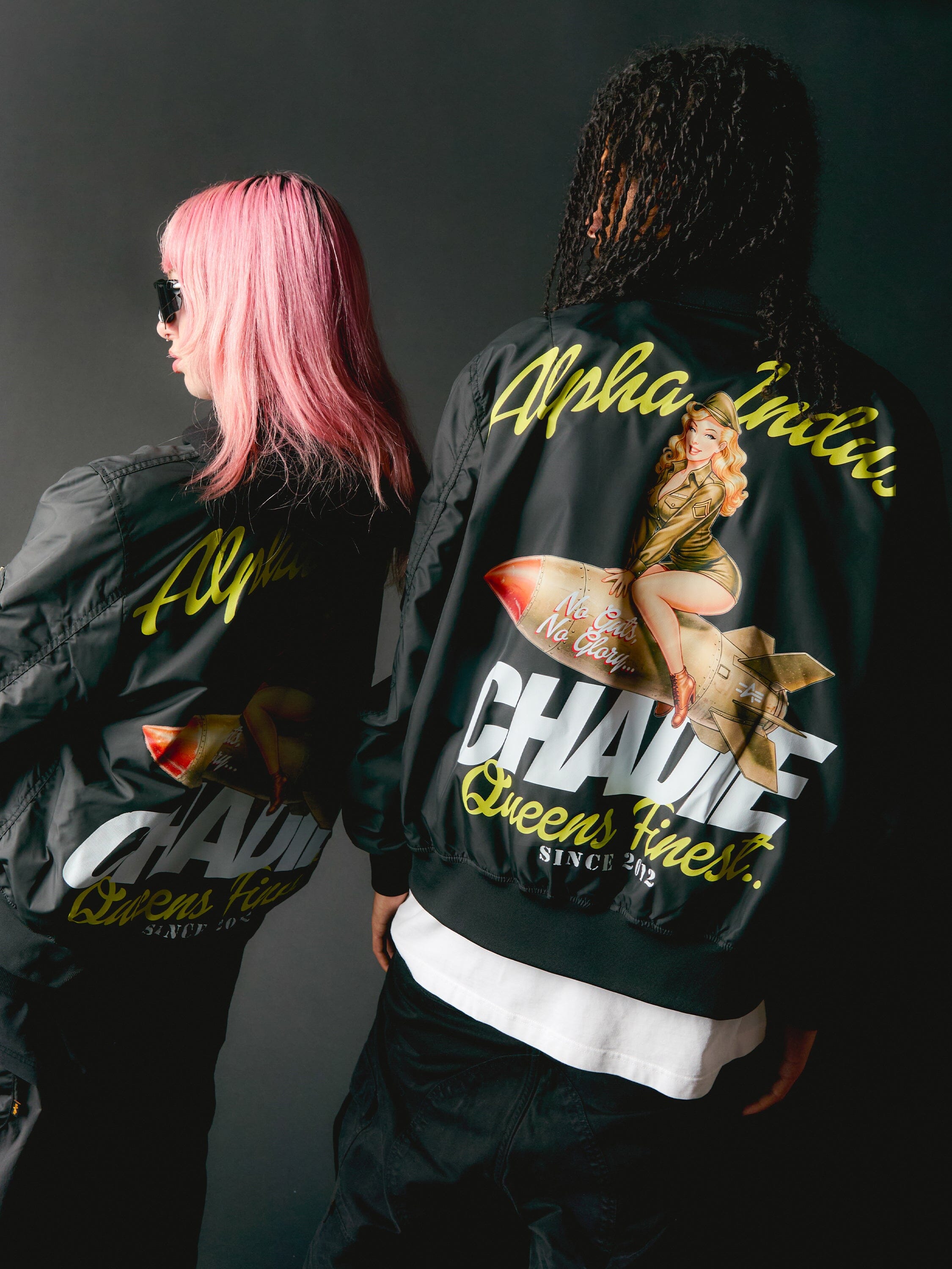 CHADIE X ALPHA NO GUTS NO GLORY L-2B FLIGHT JACKET