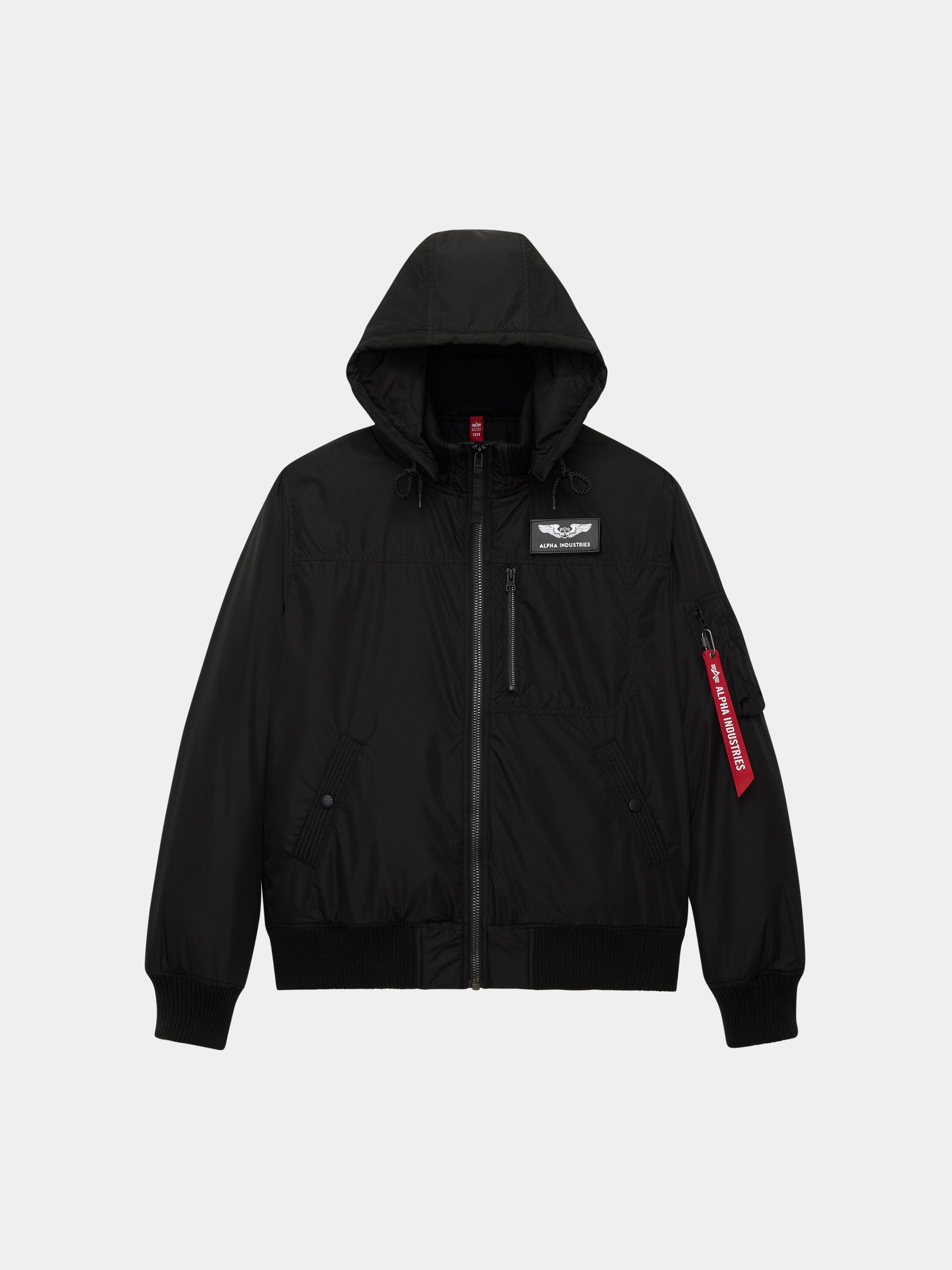 HOODED RIB FLIGHT JACKET