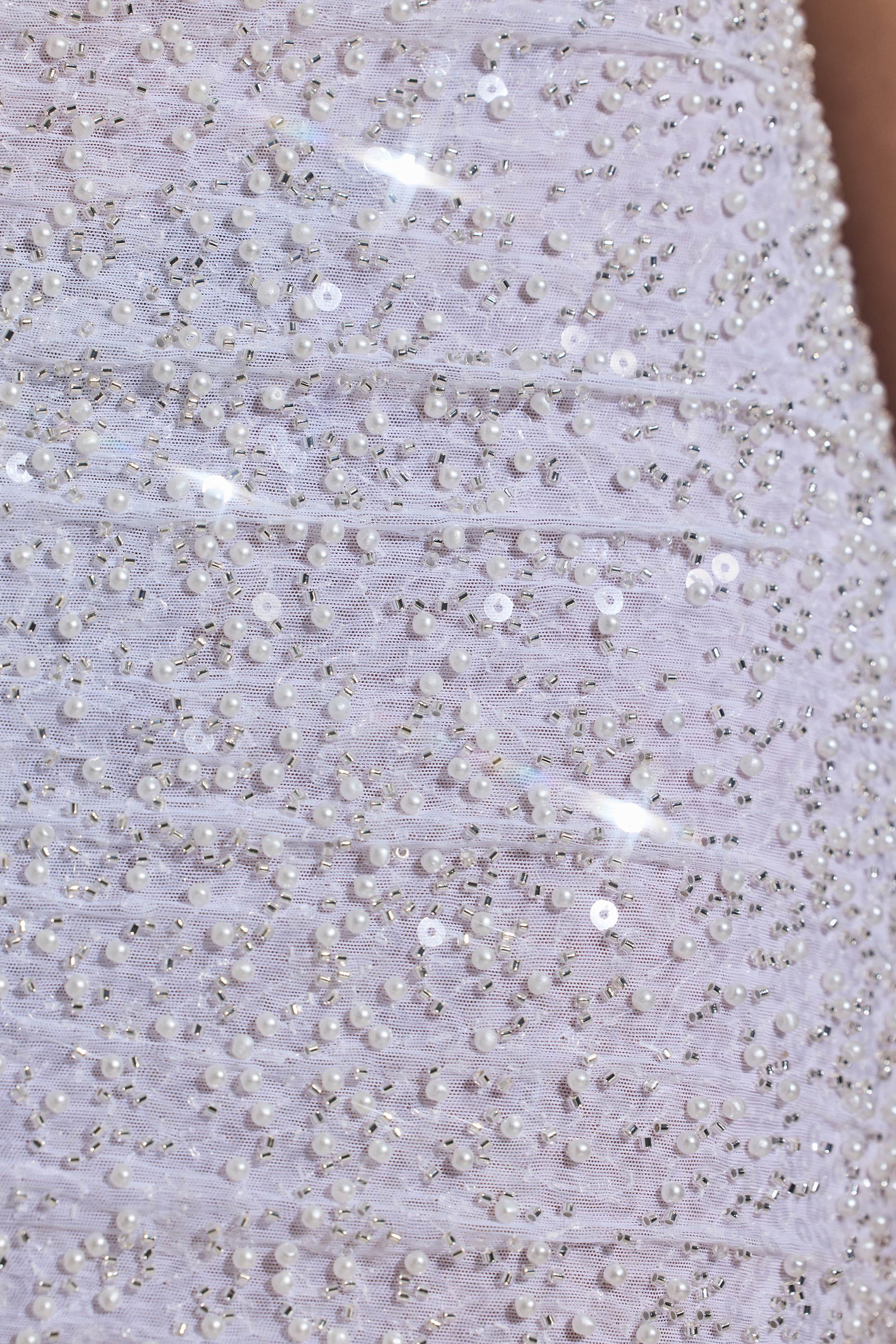 Embellished Cut-Out Halterneck Mini Dress in White