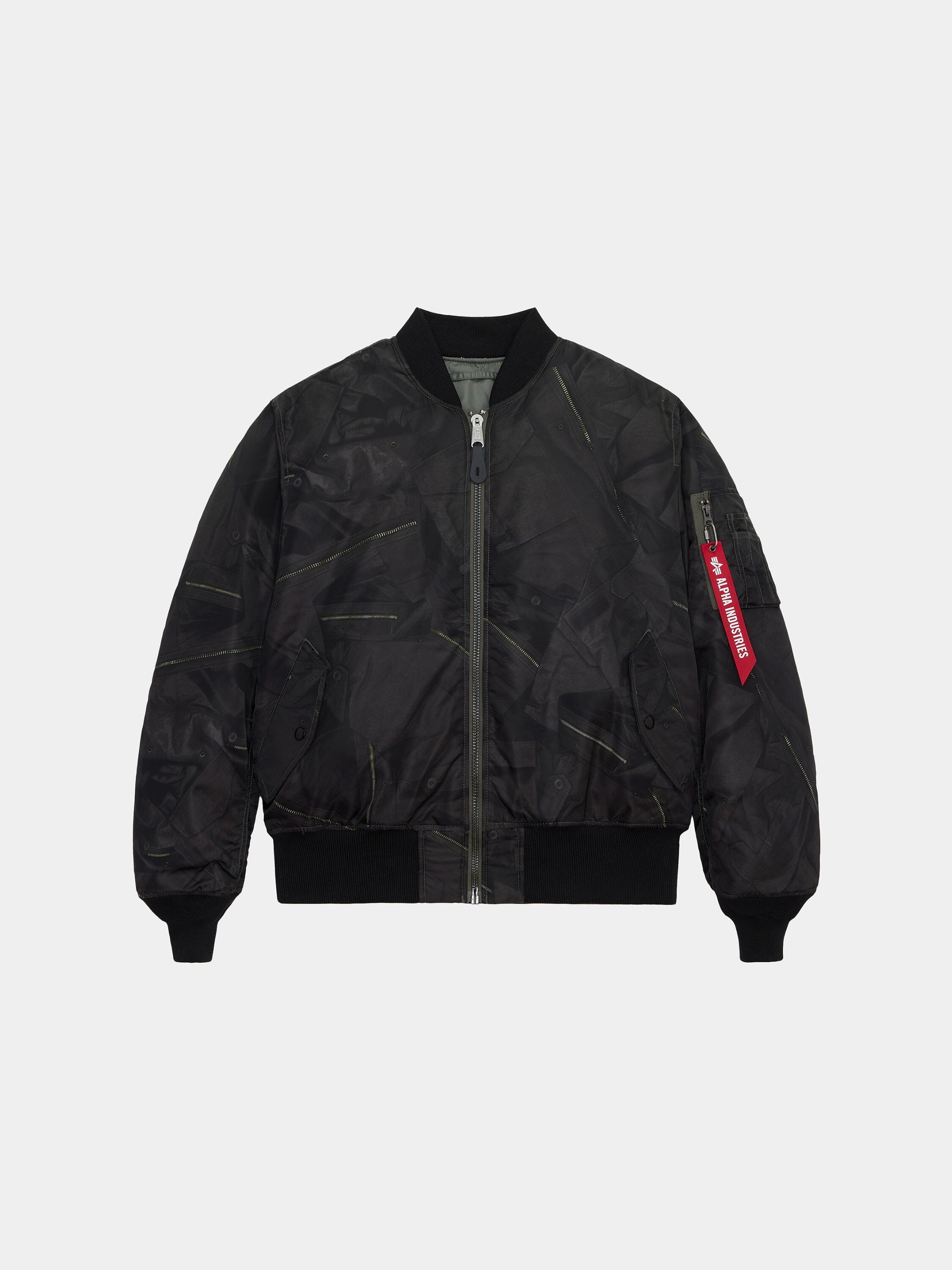 MA-1 ZIPPERED PRINT FLIGHT JACKET