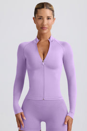Define Luxe Zip-Up Jacket in Lilac