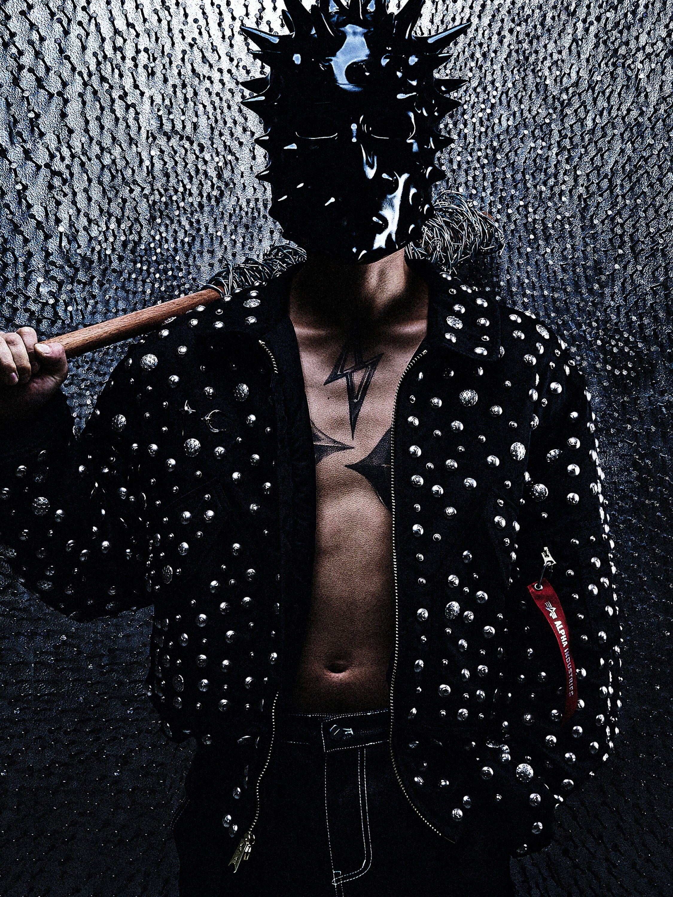 THUG CLUB X ALPHA CWU 45/P ALL OVER RIVET JACKET